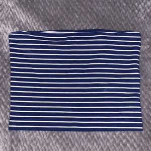 Blue and white striped tube top